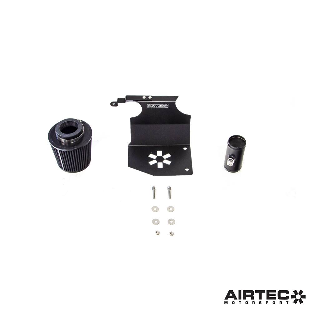 AIRTEC Motorsport induction kit for Fiesta Mk8 1.0 and ST-Line rear turbo, showing the intake components and tubing.