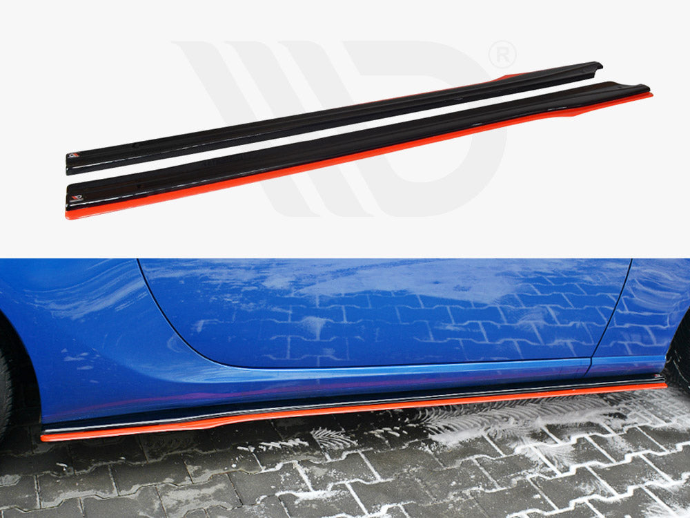 Side Skirts Splitters (Black & Red) V.2 Subaru Brz / Toyota Gt86 Facelift (2017-2020) - Wayside Performance 