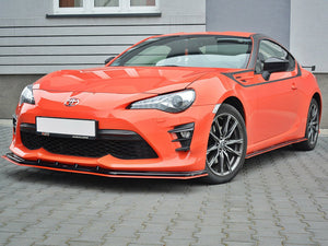 Front Splitter (Black & Red) V.4 Toyota Gt86 Facelift 2017-up - Wayside Performance 