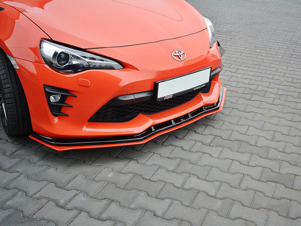 Front Splitter (Black & Red) V.4 Toyota Gt86 Facelift 2017-up - Wayside Performance 