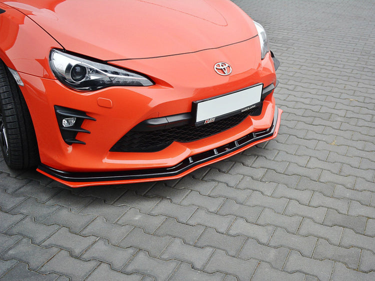 Front Splitter (Black & Red) V.4 Toyota Gt86 Facelift 2017-up - Wayside Performance 