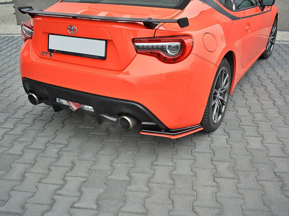 Rear Side Splitters (Black & Red) V.2 Toyota Gt86 Facelift (2017-up) - Wayside Performance 