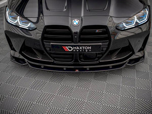 Maxton Design Front Splitter V.2 for BMW M4 G82 and G82 Facelift, body and styling accessory in black finish.