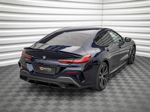 Maxton Design Street PRO rear diffuser for BMW 8 Series Gran Coupe G16 M-Pack, body and styling automotive part in black finish.