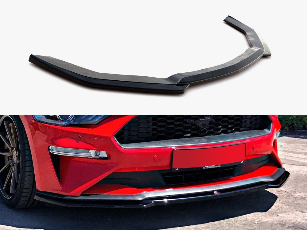 Maxton Design Front Splitter Ford Mustang Mk6 Facelift (2018-) - Carbon Look - Wayside Performance 