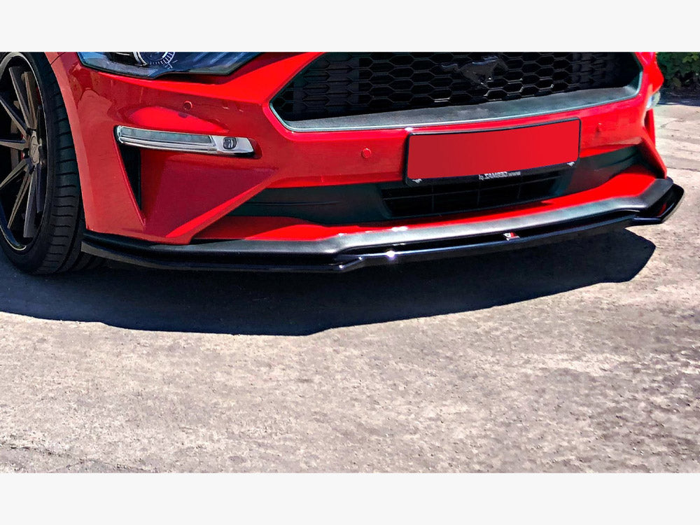Maxton Design Front Splitter Ford Mustang Mk6 Facelift (2018-) - Carbon Look - Wayside Performance 