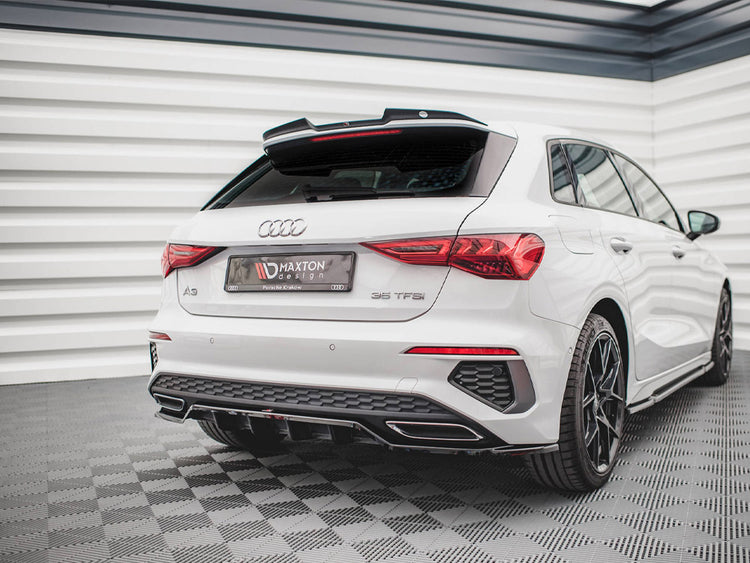 Central Rear Splitter (Vertical Bars) Audi A3 S-Line Sportback 8Y (2020-) - Wayside Performance 