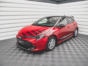 Maxton Design front splitter for Toyota Corolla GR Sport hatchback, enhances body styling, made of durable material, fits 2019+ models.