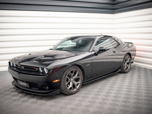 Maxton Design side skirts and diffusers for Dodge Challenger GT Mk3 Facelift, body and styling enhancements, black finish.