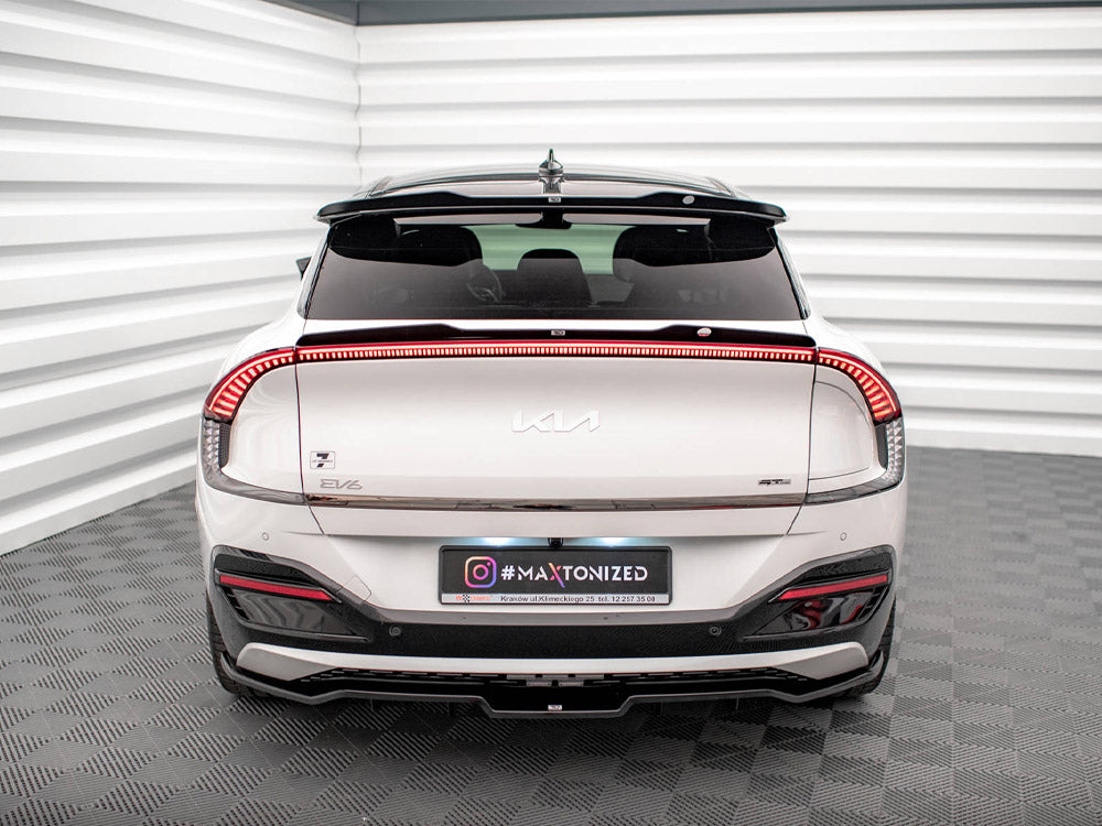 Maxton Design rear splitter with vertical bars for Kia EV6 GT-Line Mk1, made of durable body and styling material.