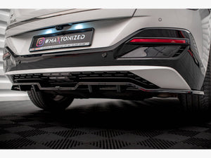 Maxton Design rear splitter with vertical bars for Kia EV6 GT-Line Mk1, a body styling accessory mounted at the vehicle's rear.