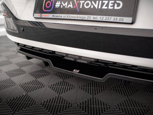Maxton Design Kia EV6 GT-Line Mk1 rear splitter with vertical bars, body and styling accessory for enhanced aerodynamics.