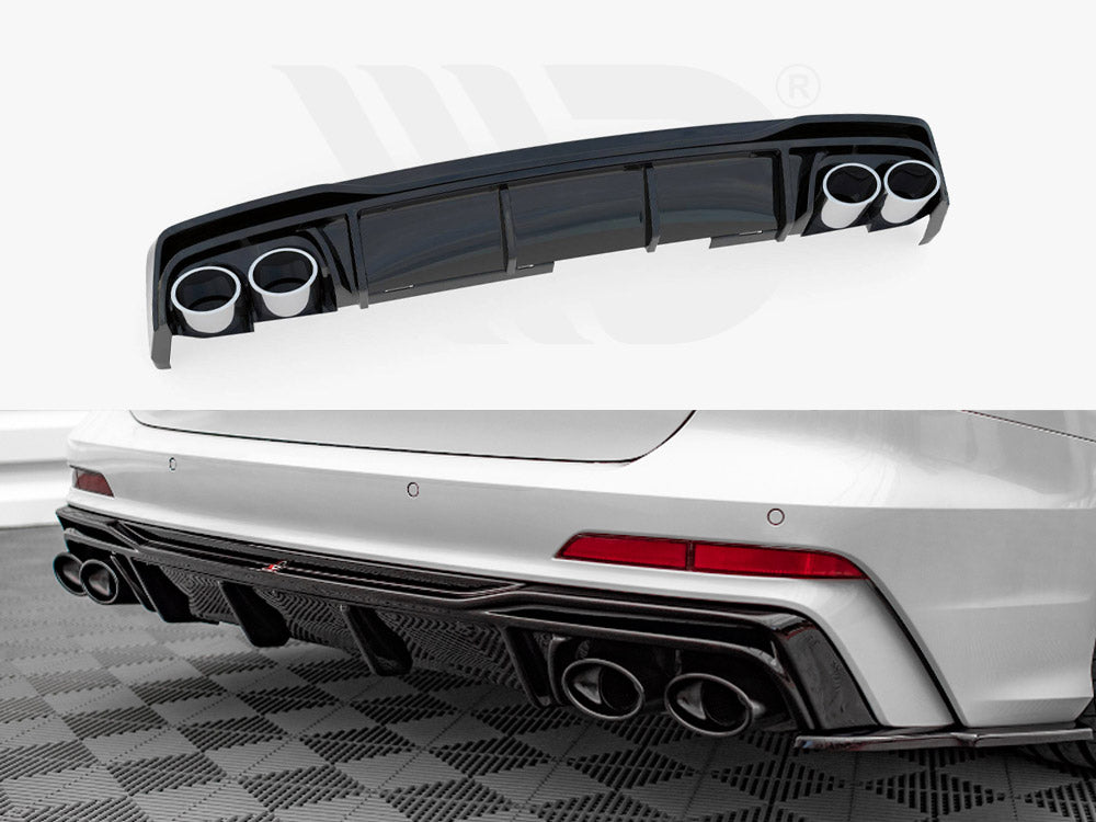 Rear Valance + Exhaust Ends Imitation Audi S6 / A6 S-Line C8 - Wayside Performance 