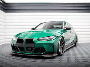 Maxton Design Carbon Fiber Front Grill + License Plate Holder Base BMW M3 G80 / G81 - Wayside Performance 