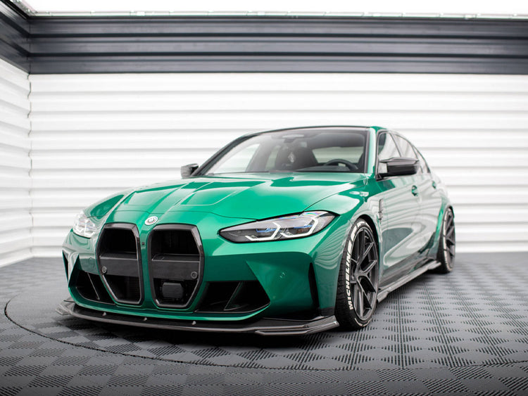 Maxton Design Carbon Fiber Front Grill + License Plate Holder Base BMW M3 G80 / G81 - Wayside Performance 