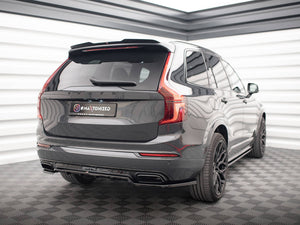 Maxton Design rear splitter with vertical bars for Volvo XC90 R-Design Mk2 and facelift, enhances body styling with sporty accents.