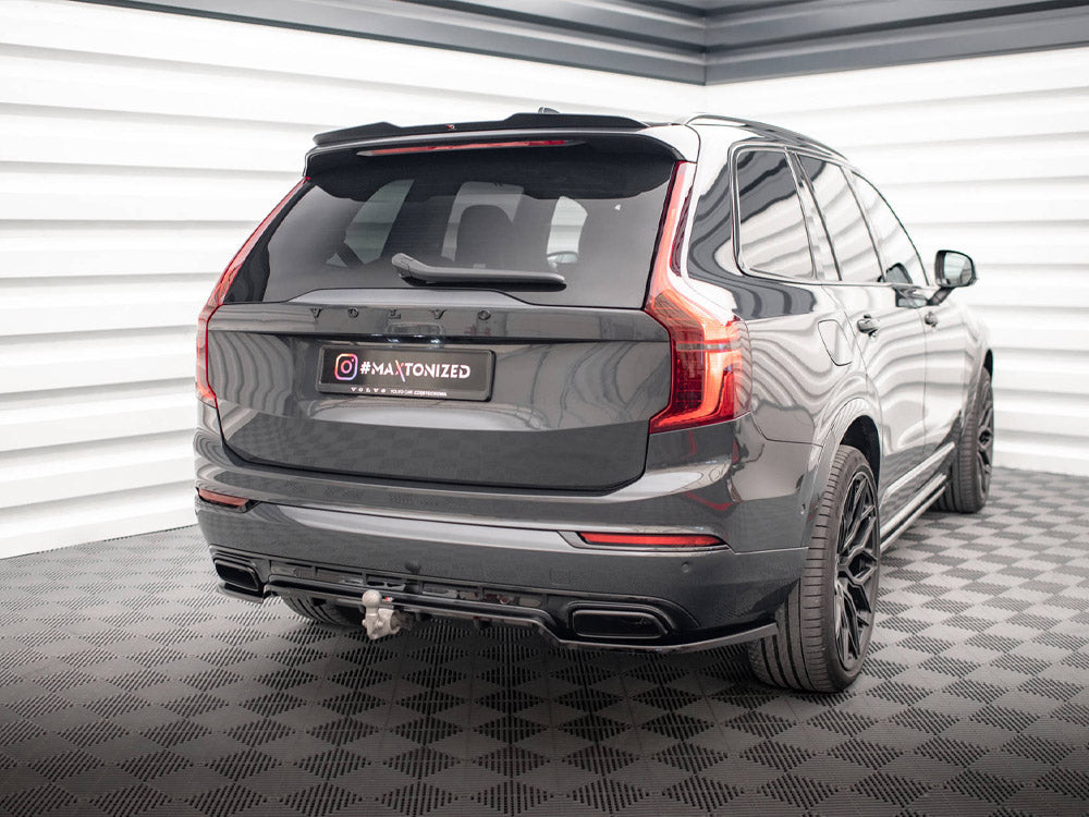 Maxton Design rear vertical splitter for Volvo XC90 R-Design Mk2, featuring black vertical bars for sporty body styling.