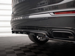 Maxton Design rear splitter with vertical bars for Volvo XC90 R-Design Mk2 and facelift, body styling accessory.