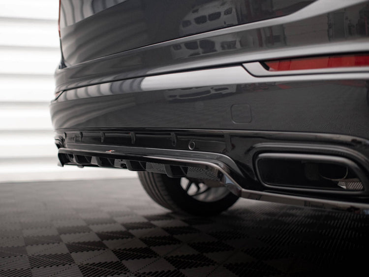 Maxton Design rear splitter with vertical bars for Volvo XC90 R-Design Mk2 and facelift, body styling accessory.