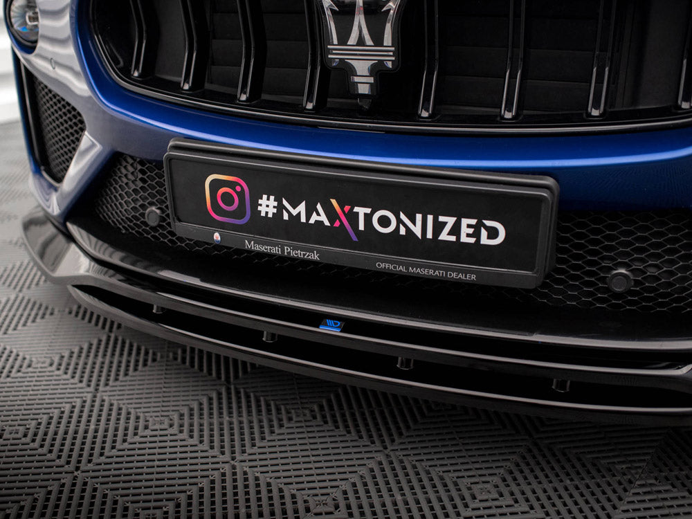 Maxton Design front splitter for Maserati Levante GTS and Trofeo Mk1, body and styling accessory, black aerodynamic car part