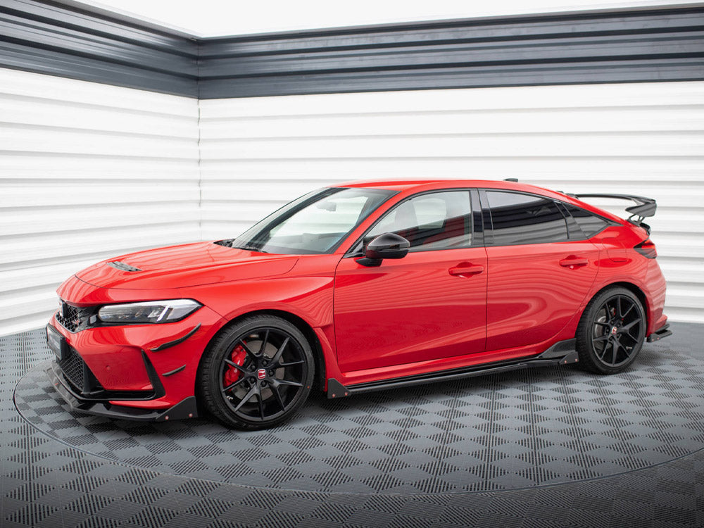 Maxton Design Side Skirts Diffusers V.1 + Flaps Honda Civic Type-R Mk 11 - Wayside Performance 