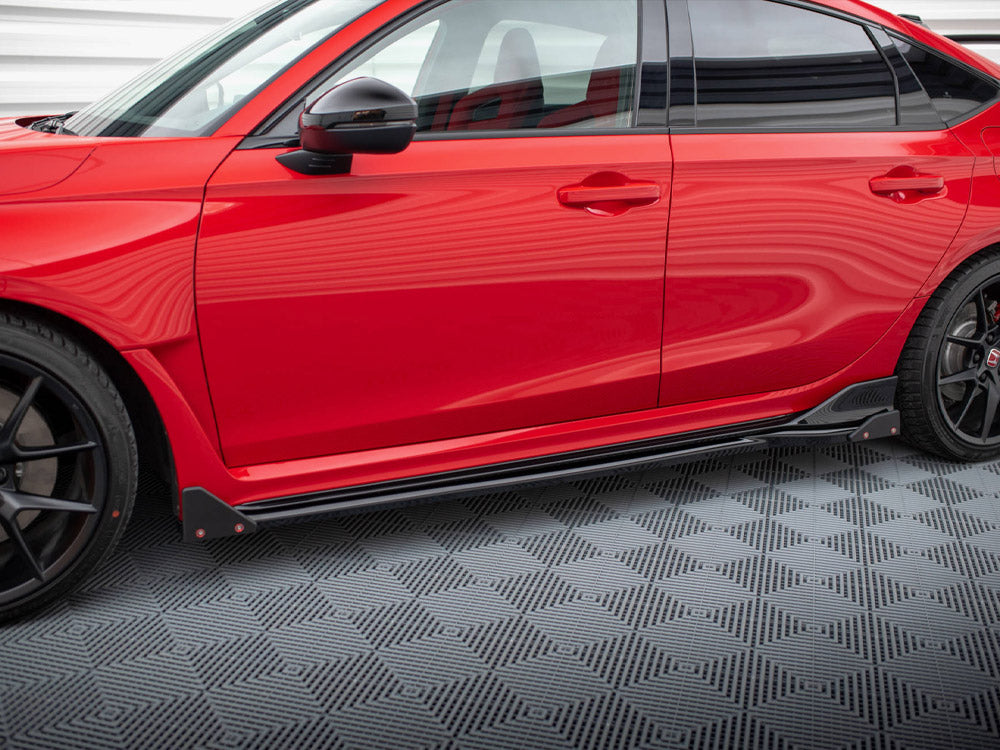 Maxton Design Side Skirts Diffusers V.1 + Flaps Honda Civic Type-R Mk 11 - Wayside Performance 