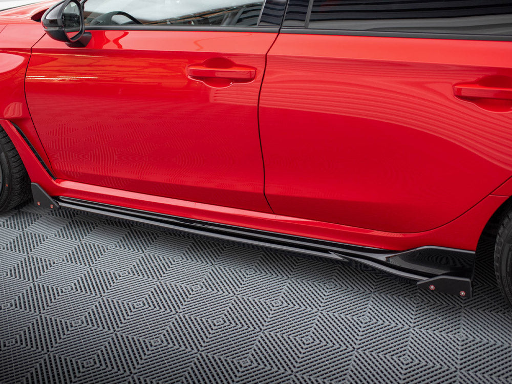 Maxton Design Side Skirts Diffusers V.1 + Flaps Honda Civic Type-R Mk 11 - Wayside Performance 