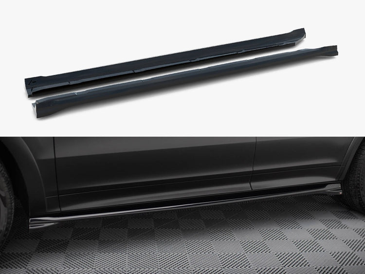 Maxton Design Side Skirt Diffuser V.1 for Porsche Cayenne Sport Design, Turbo SUV, Coupe Mk3, featuring sleek body styling elements.