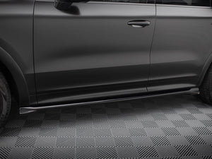 Maxton Design Porsche Cayenne side skirt diffusers V.1 for Sport, Turbo SUV, Coupe Mk3 and Facelift models, body styling accessory.