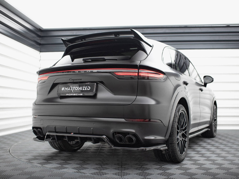 Maxton Design Porsche Cayenne Sport Design Mk3 rear central splitter with vertical bars, body and styling accessory, MAXTON® DESIGN.