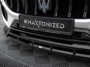 Maxton Design front splitter for Maserati Grecale GT and Modena Mk1, body styling accessory, black aerodynamic car part.