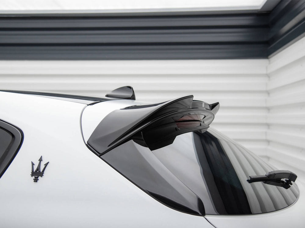 Maxton Design 3D Maserati Grecale GT/Modena Mk1 spoiler in black, mounted on car with aerodynamic styling details.