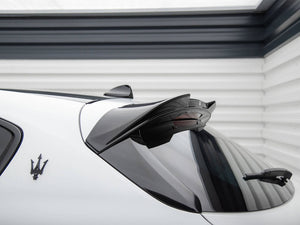 Maxton Design 3D Maserati Grecale GT/Modena Mk1 spoiler in black, mounted on car with aerodynamic styling details.