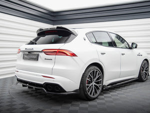Maxton Design central rear splitter with vertical bars for Maserati Grecale GT and Modena Mk1, body styling accessory.