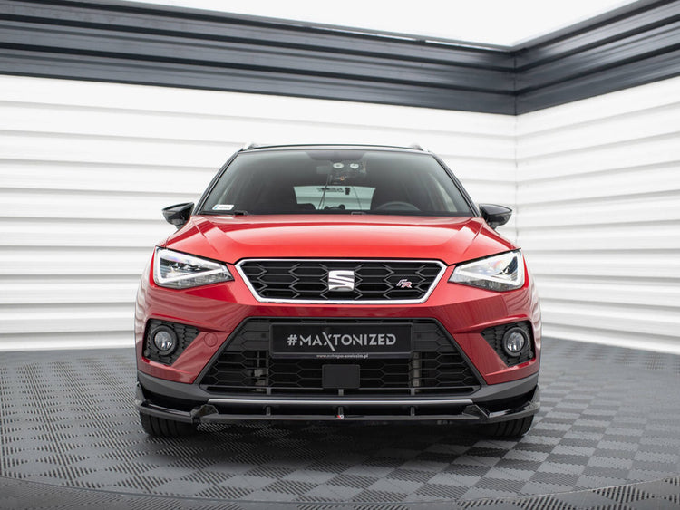 Maxton Design front splitter for Seat Arona FR Mk1, a sleek body styling part with a sporty look and aerodynamic design.