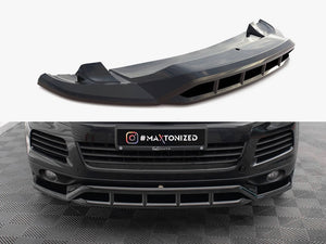 Maxton Design Volkswagen Touareg Mk2 front splitter in black, styled for enhanced aerodynamics and sporty look.