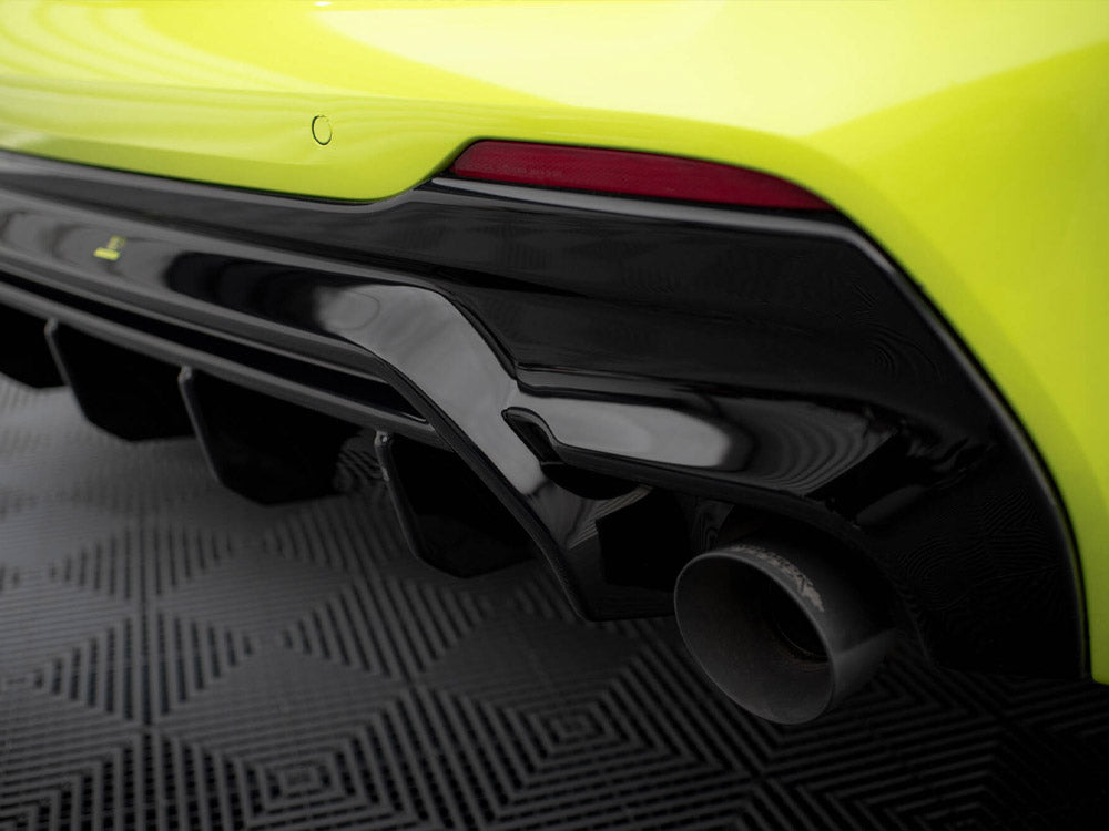 Maxton Design V1 rear valance for BMW M135i and 1 Series M Sport F40, body and styling upgrade, black plastic finish