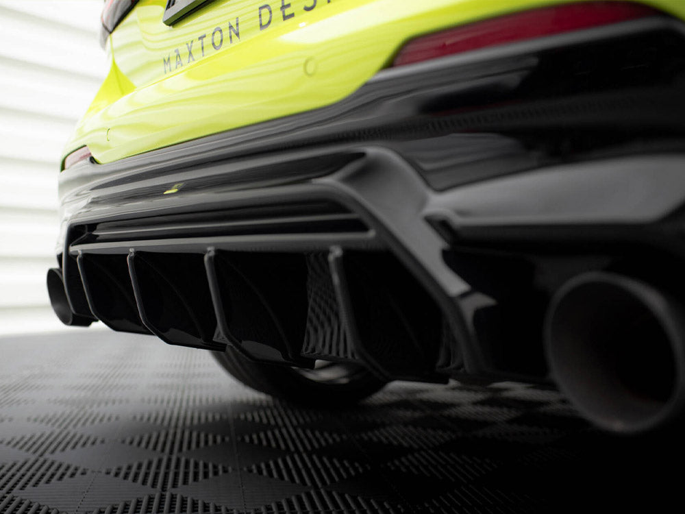 Maxton Design Rear Valance V1 for BMW M135i and 1 Series M Sport F40, body and styling upgrade, black aerodynamic rear bumper accessory