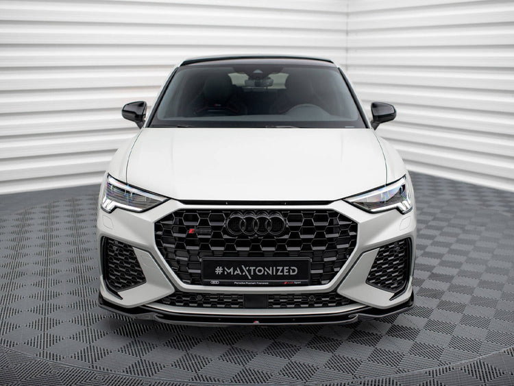 Maxton Design front splitter V.1 for Audi RSQ3 F3, body and styling accessory, shown mounted on car with aerodynamic design