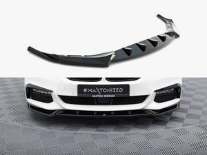 Maxton Design front splitter V.4 for BMW 5 Series G30 G31 M-Pack, body styling accessory, black aerodynamic car part.