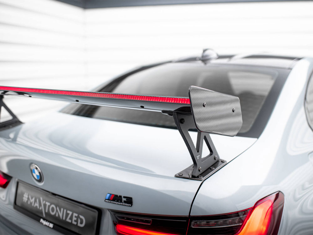 Maxton Design Carbon Spoiler With External Brackets Uprights + LED BMW M3 G80 - Wayside Performance 