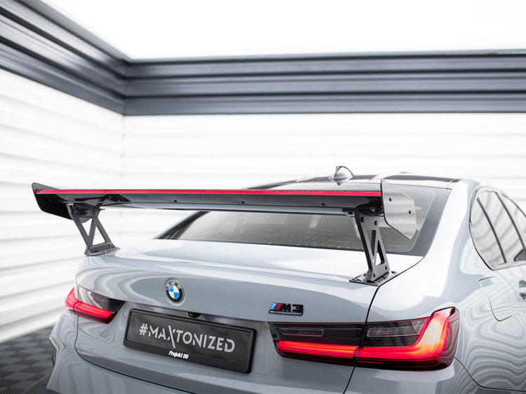 Maxton Design Carbon Spoiler With External Brackets Uprights + LED BMW M3 G80 - Wayside Performance 