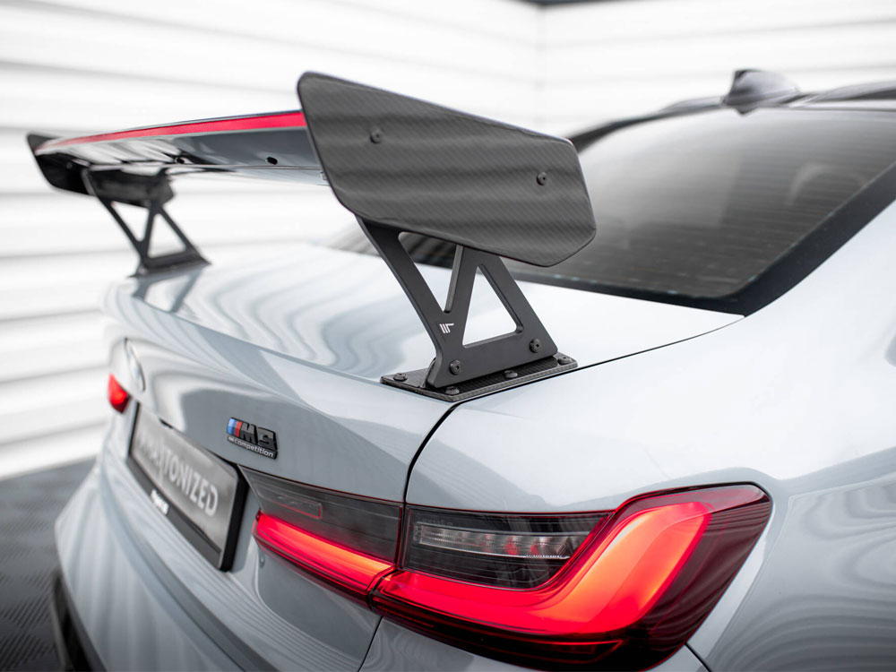 Maxton Design Carbon Spoiler With External Brackets Uprights + LED BMW M3 G80 - Wayside Performance 