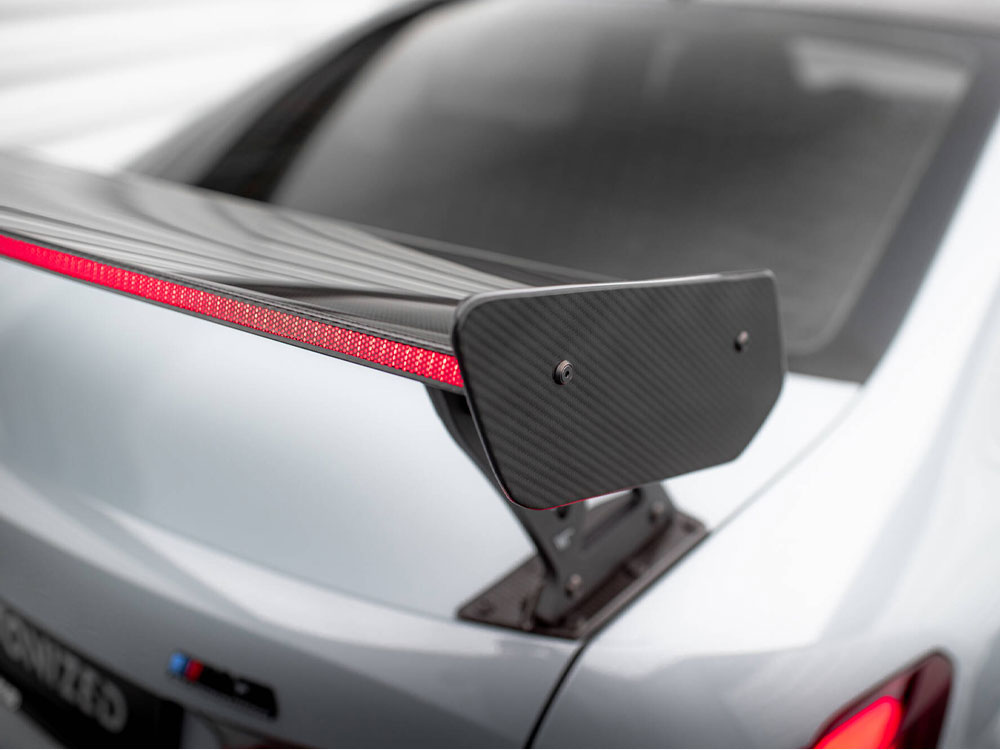 Maxton Design Carbon Spoiler With External Brackets Uprights + LED BMW M3 G80 - Wayside Performance 