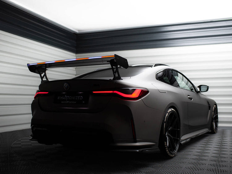 Carbon Spoiler With External Brackets Uprights + LED BMW M4 G82 / M440i G22 / 4 M-Pack G22 - Wayside Performance 
