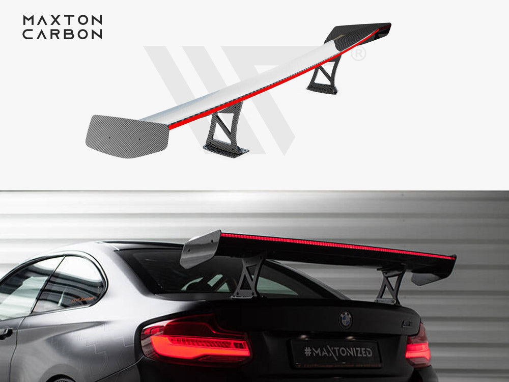 Carbon Spoiler With Internal Brackets Uprights + LED BMW M2 F87 - Wayside Performance 