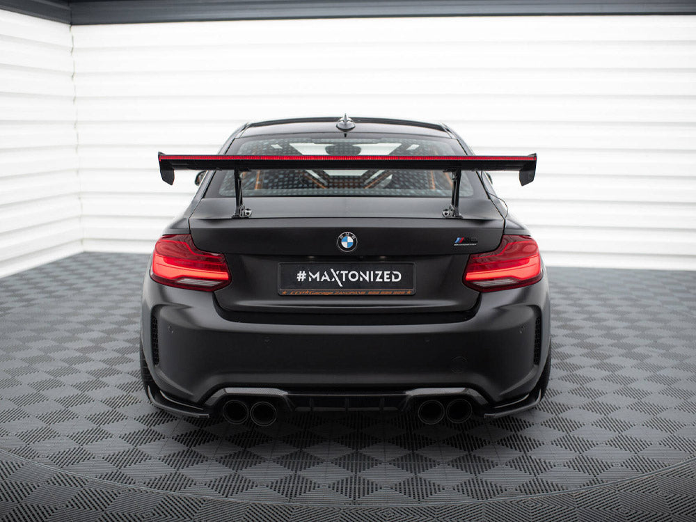 Carbon Spoiler With Internal Brackets Uprights + LED BMW M2 F87 - Wayside Performance 