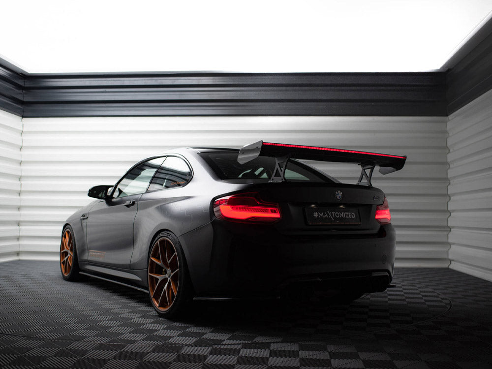 Carbon Spoiler With Internal Brackets Uprights + LED BMW M2 F87 - Wayside Performance 