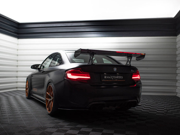 Carbon Spoiler With Internal Brackets Uprights + LED BMW M2 F87 - Wayside Performance 