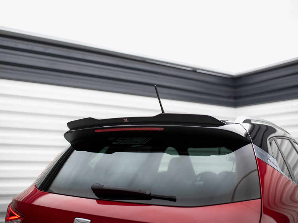 Maxton Design Spoiler CAP for Seat Arona FR Mk1, black body and styling accessory with aerodynamic design.